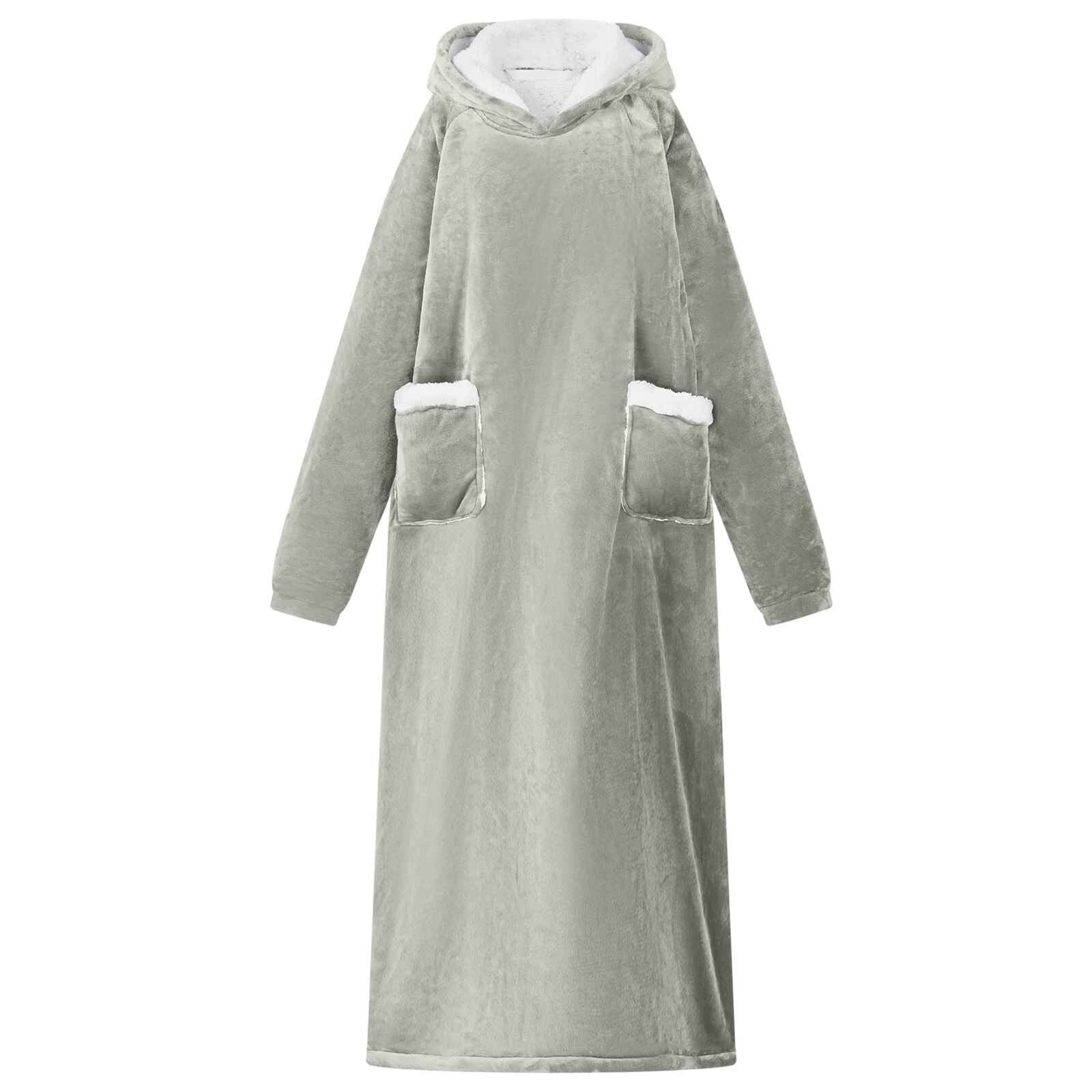 XL Grijze Deken Hoodie van Fleece en Flanel - 33% Korting