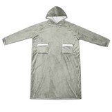 XL Grijze Deken Hoodie van Fleece en Flanel - 33% Korting