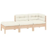 vidaXL Loungeset Grenenhout Crèmekleurige Kussens - 35% Korting