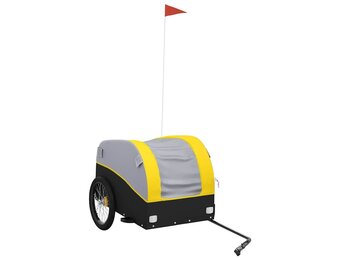 VidaXL Fietstrailer 45 kg IJzer Zwart/Geel - 34% Korting!
