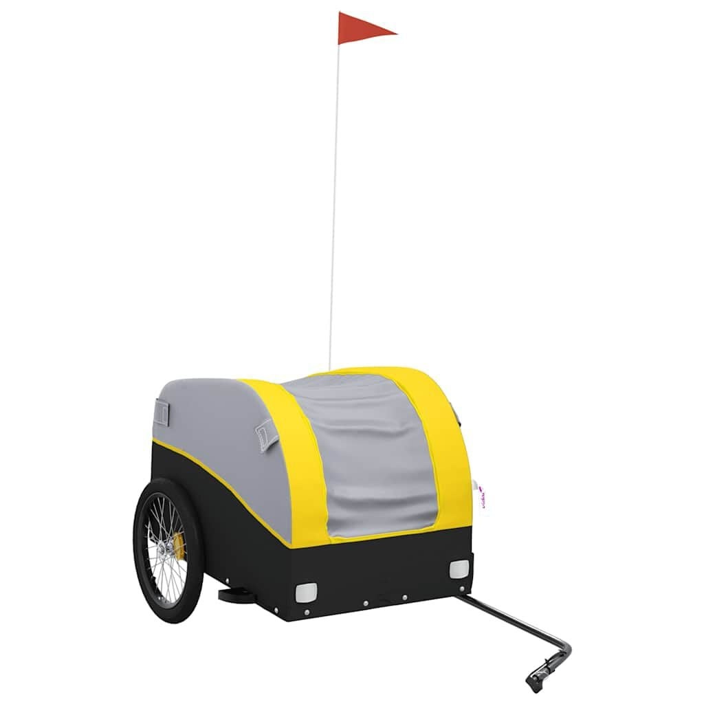 VidaXL Fietstrailer 45 kg IJzer Zwart/Geel - 34% Korting!