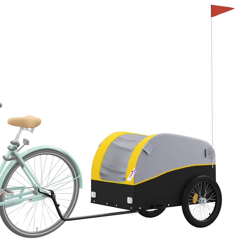 VidaXL Fietstrailer 45 kg IJzer Zwart/Geel - 34% Korting!