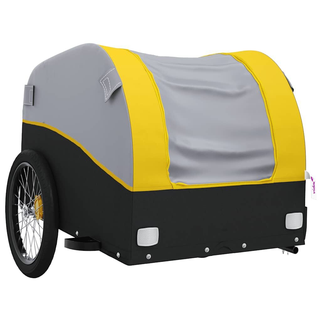 VidaXL Fietstrailer 45 kg IJzer Zwart/Geel - 34% Korting!