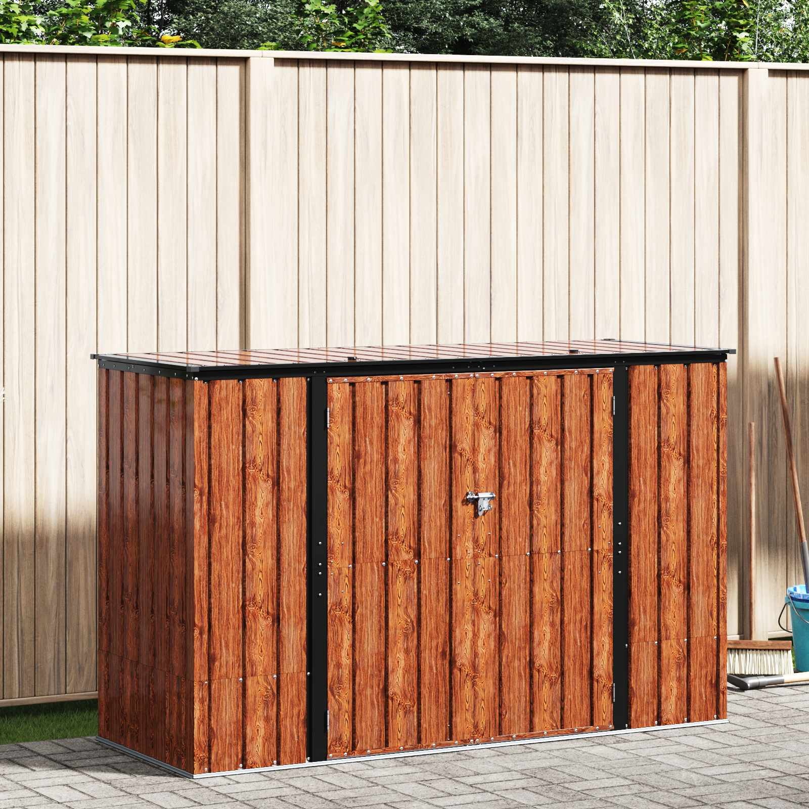 Bruine Stalen Tuinopbergbox 214x82x132 cm - 55% Korting
