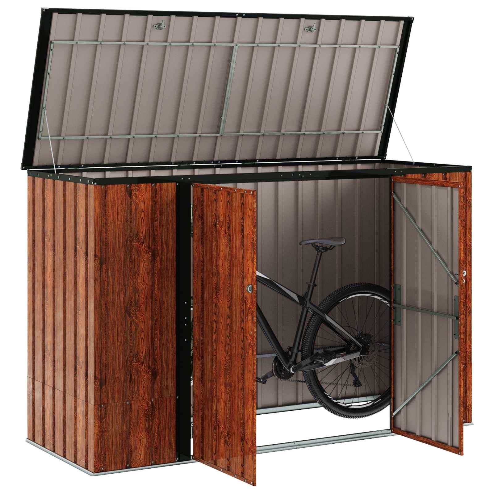 Bruine Stalen Tuinopbergbox 214x82x132 cm - 55% Korting