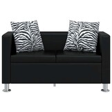 VidaXL Tweezitsbank Kunstleer Zwart - 35% Korting