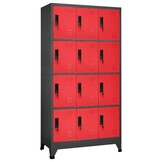 Lockerkast Staal Antraciet/Rood 90x45x180 cm - 35% Korting