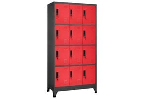 Lockerkast Staal Antraciet/Rood 90x45x180 cm - 35% Korting