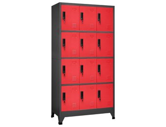 Lockerkast Staal Antraciet/Rood 90x45x180 cm - 35% Korting