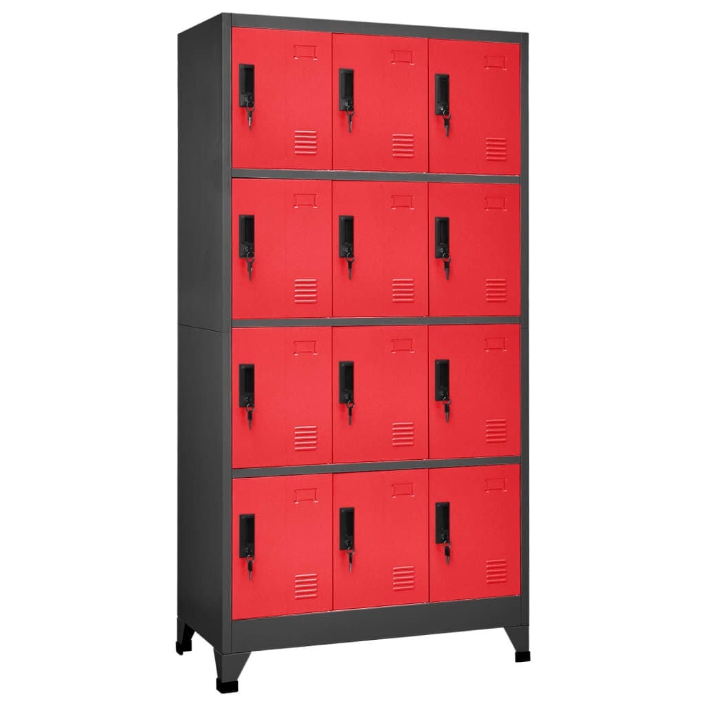 Lockerkast Staal Antraciet/Rood 90x45x180 cm - 35% Korting