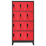 Lockerkast Staal Antraciet/Rood 90x45x180 cm - 35% Korting