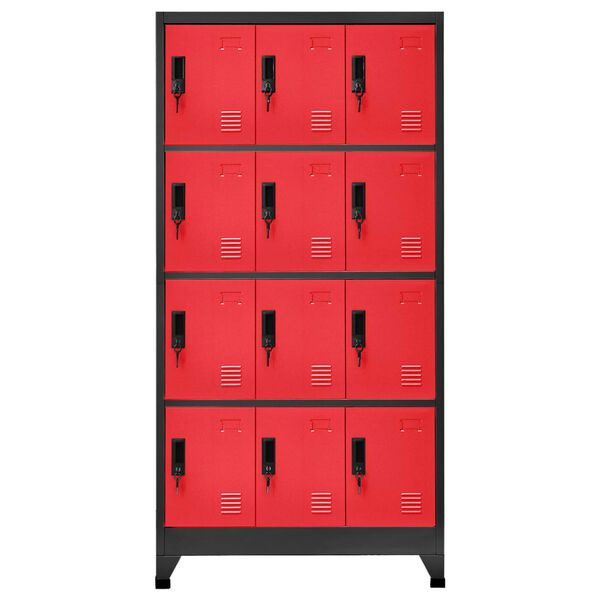 Lockerkast Staal Antraciet/Rood 90x45x180 cm - 35% Korting