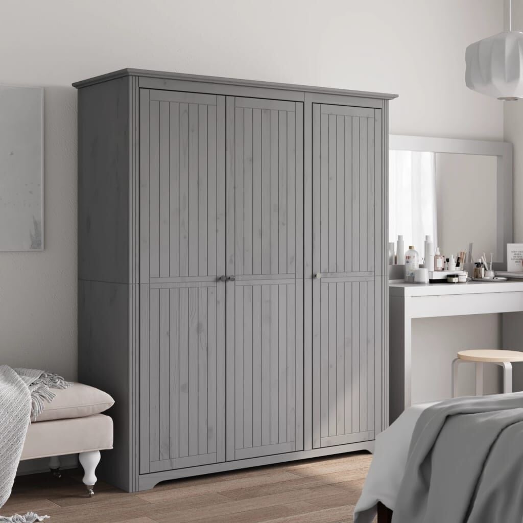 VidaXL Kledingkast BODO Grenenhout Grijs - 35% Korting
