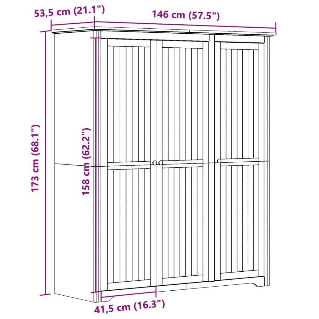 VidaXL Kledingkast BODO Grenenhout Grijs - 35% Korting