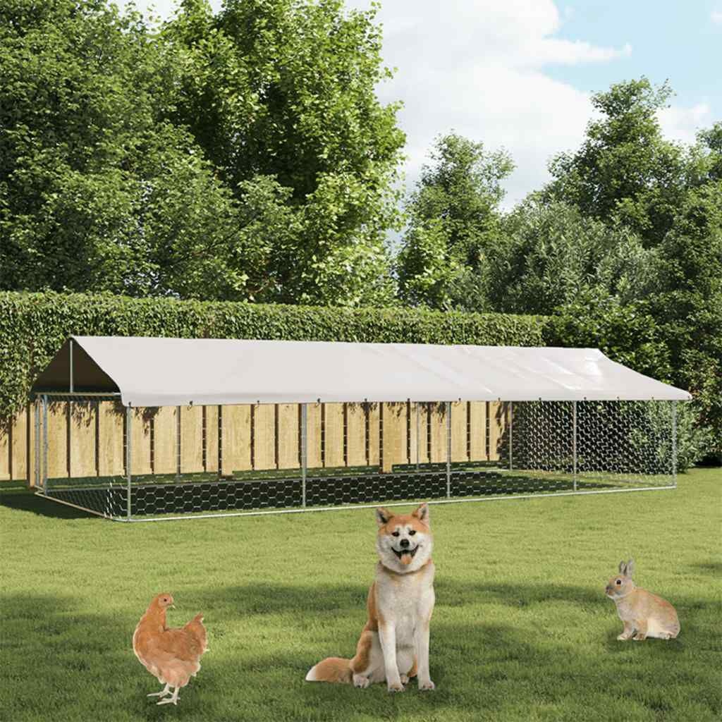 Ruime Hondenkennel Buiten met Dak - 600x300x150 cm - 35% Korting