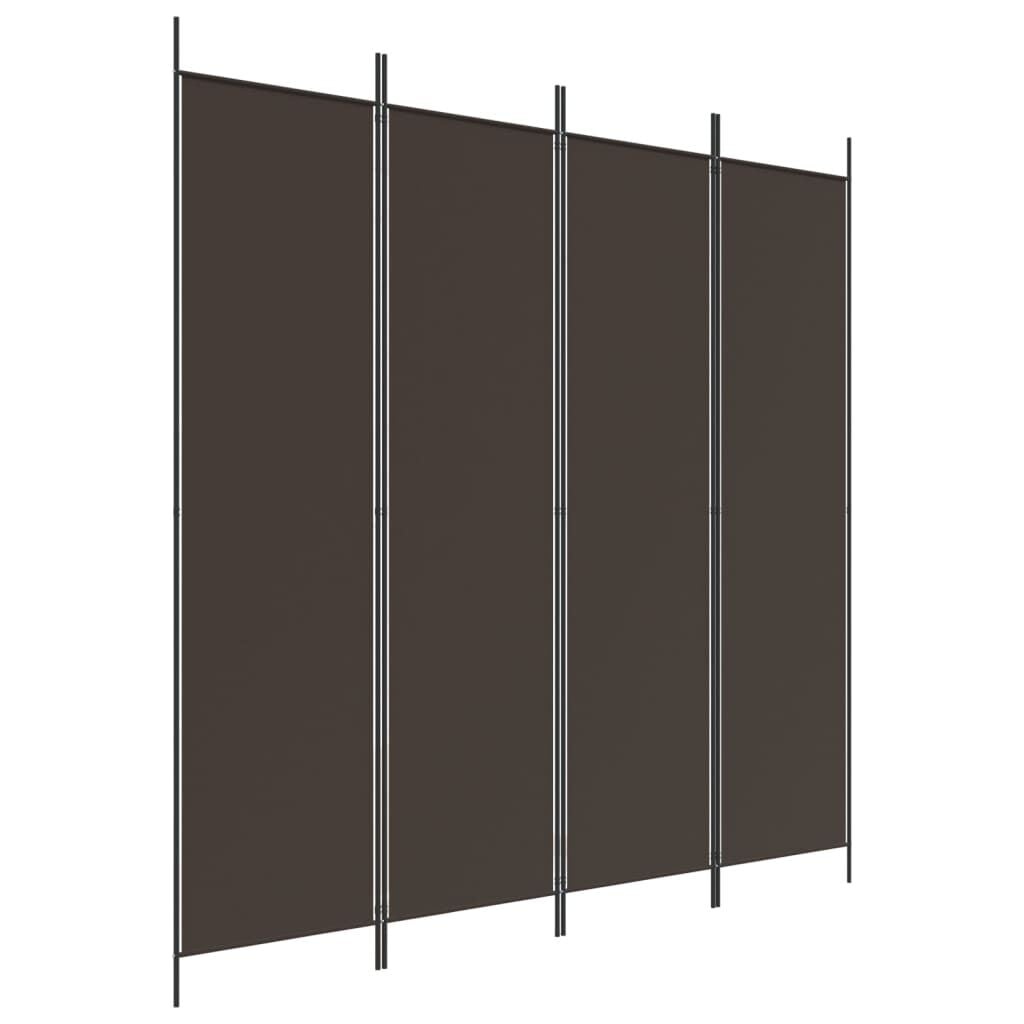 vidaXL Kamerscherm met 4 panelen 200x200 cm stof bruin