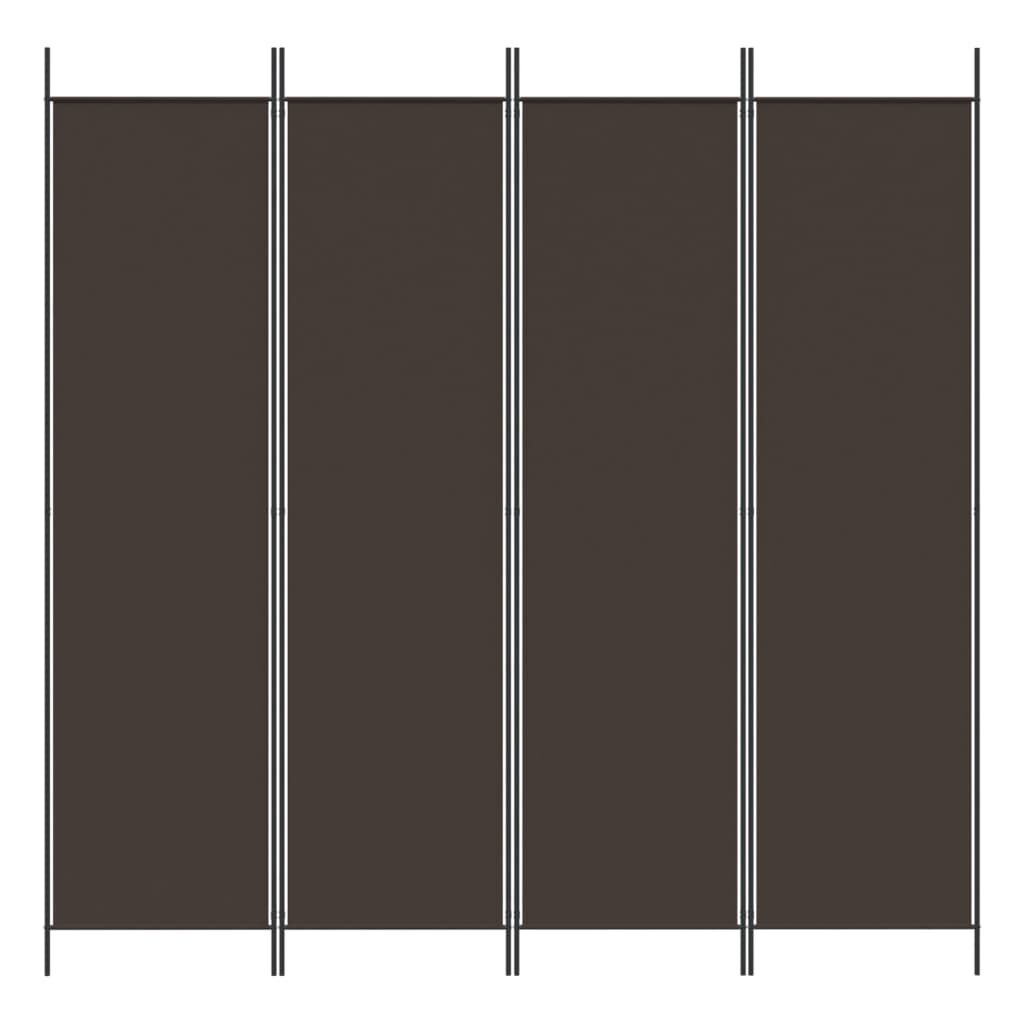 vidaXL Kamerscherm met 4 panelen 200x200 cm stof bruin