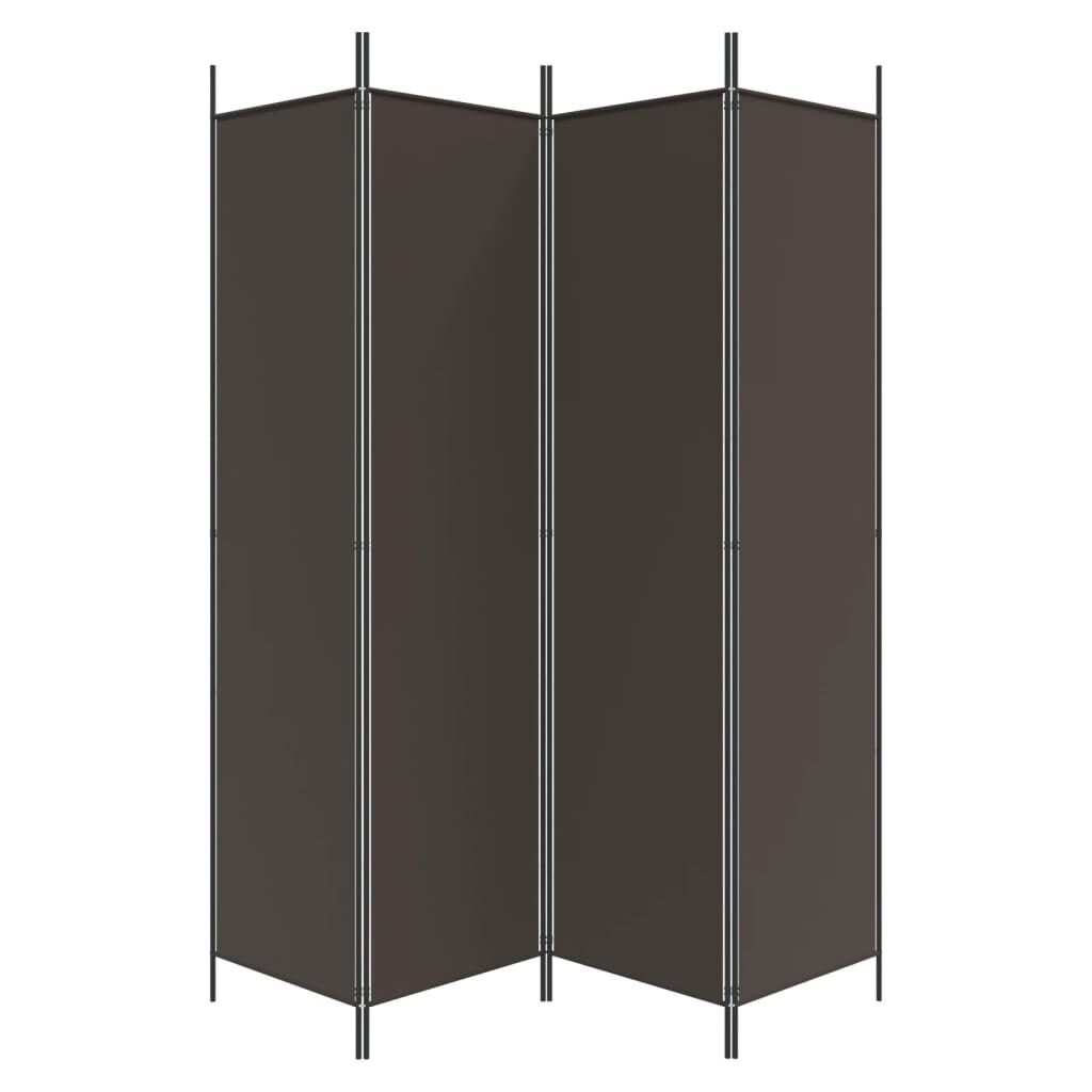 vidaXL Kamerscherm met 4 panelen 200x200 cm stof bruin