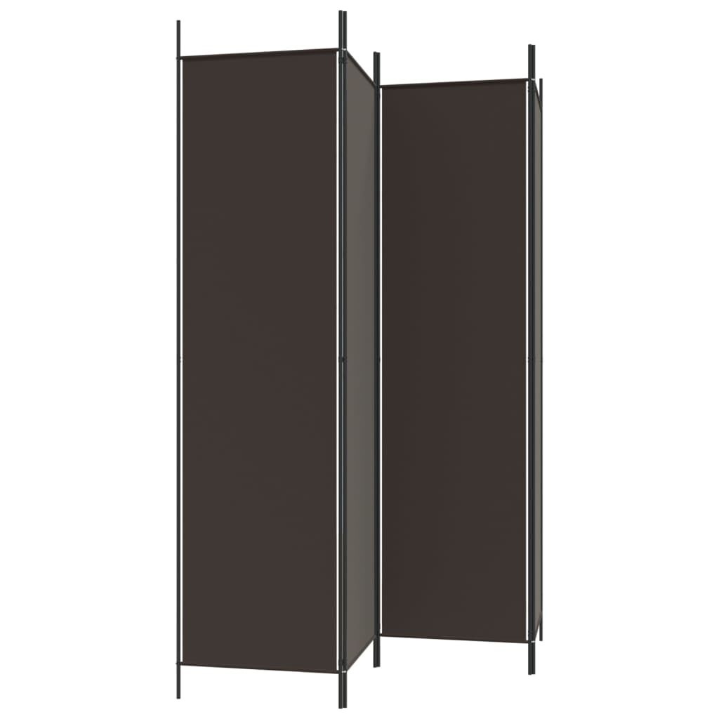 vidaXL Kamerscherm met 4 panelen 200x200 cm stof bruin