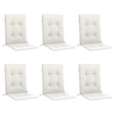 vidaXL Stoelkussens 6 st lage rug 100x50x4 cm stof gemêleerd crème