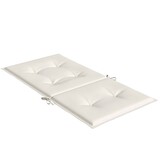 vidaXL Stoelkussens 6 st lage rug 100x50x4 cm stof gemêleerd crème