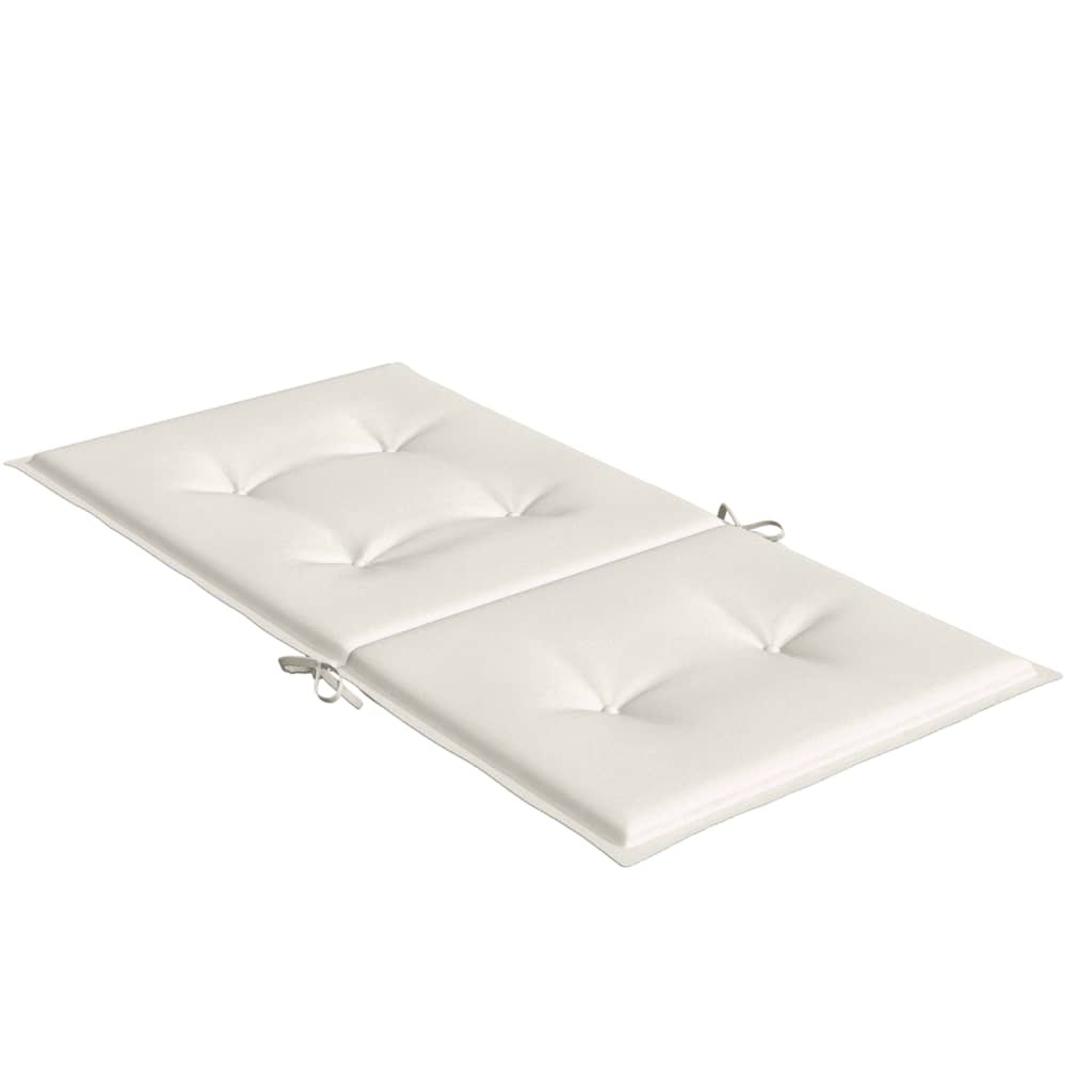 vidaXL Stoelkussens 6 st lage rug 100x50x4 cm stof gemêleerd crème
