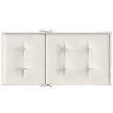 vidaXL Stoelkussens 6 st lage rug 100x50x4 cm stof gemêleerd crème