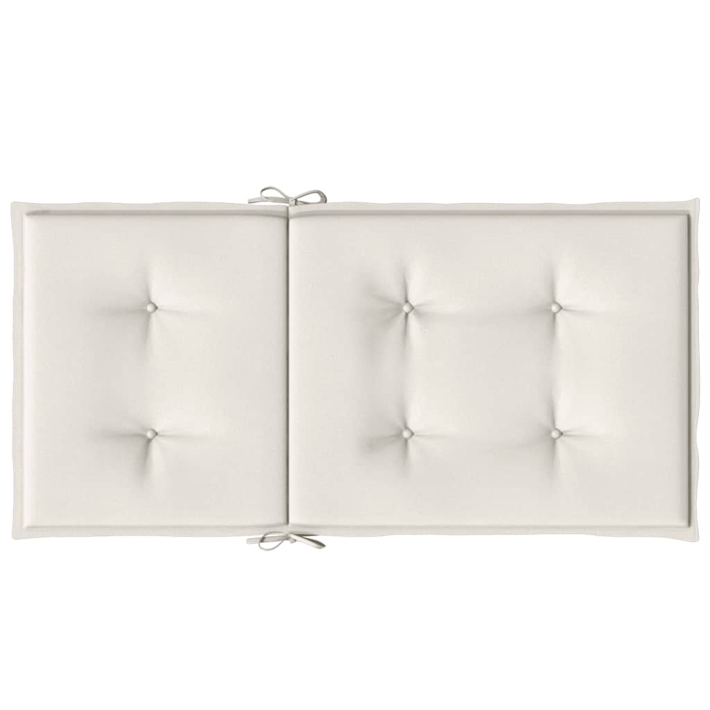 vidaXL Stoelkussens 6 st lage rug 100x50x4 cm stof gemêleerd crème
