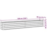 vidaXL Plantenbak verhoogd 320x40x45 cm gegalvaniseerd staal antraciet