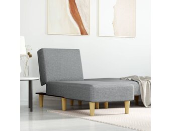 vidaXL Chaise longue stof lichtgrijs