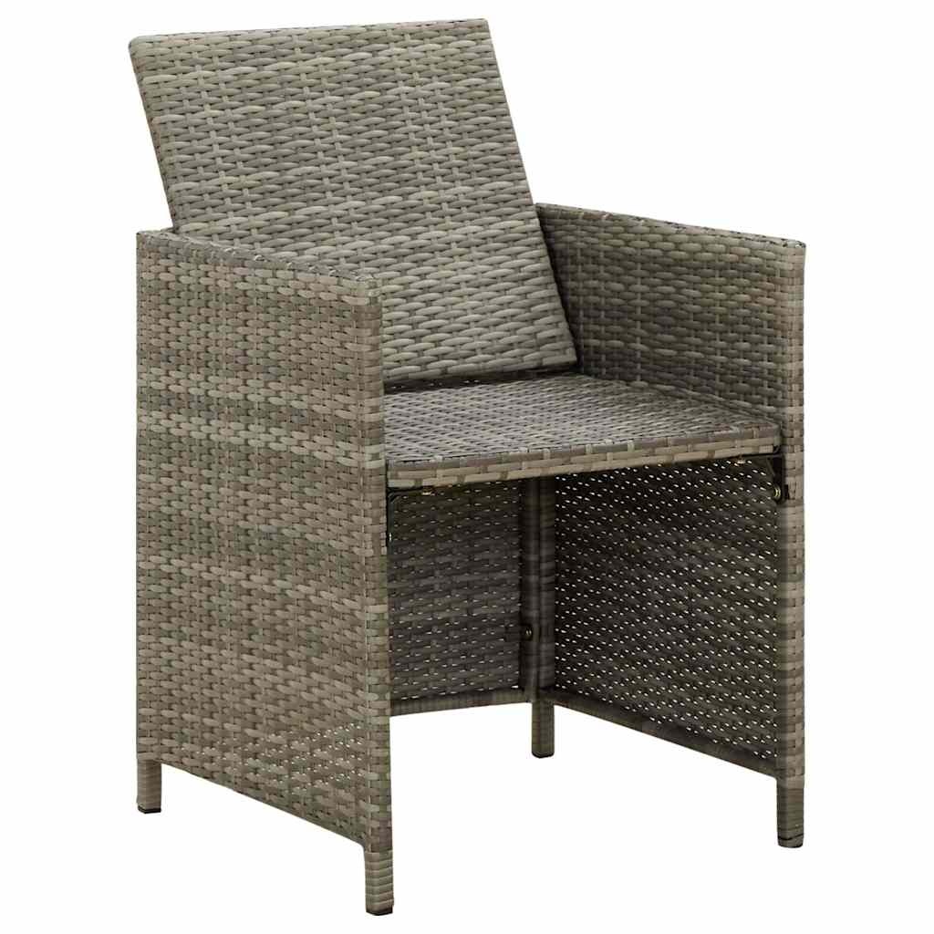 vidaXL Tuinstoelen 4 st met kussens poly rattan grijs