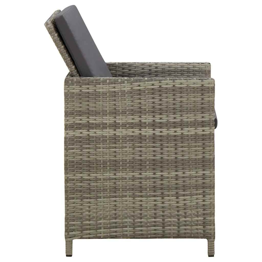 vidaXL Tuinstoelen 4 st met kussens poly rattan grijs