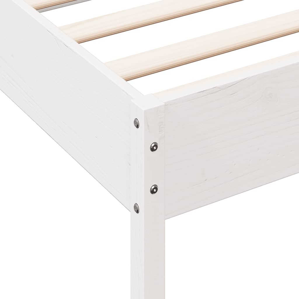 Massief Houten Bedframe Wit 140x200cm met 60% Korting