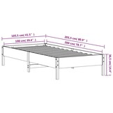 Massief Houten Bedframe Wit 140x200cm met 60% Korting