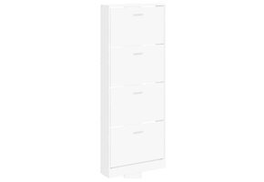 VidaXL Schoenenkast Wit 59x17x150 cm - Bewerkt Hout - 60% Korting