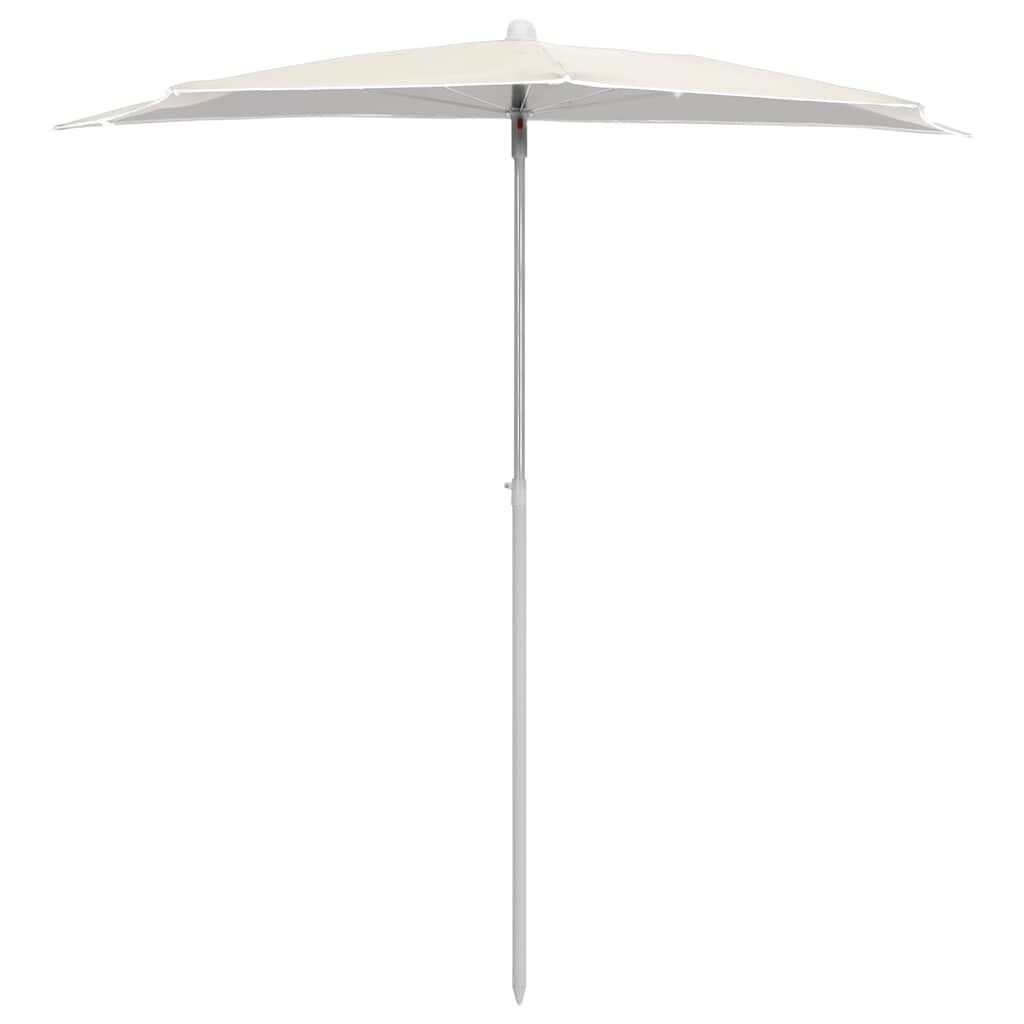 vidaXL Parasol half met paal 180x90 cm zandkleurig