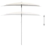 vidaXL Parasol half met paal 180x90 cm zandkleurig