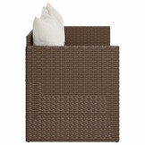 vidaXL Tuinbank 3-zits met kussens poly rattan bruin