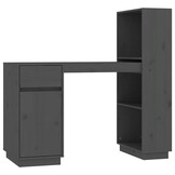 vidaXL Bureau 110x53x117 cm massief grenenhout grijs