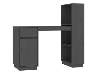 vidaXL Bureau 110x53x117 cm massief grenenhout grijs