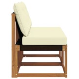 vidaXL 2 st Buitenzitmiddelsofa Massief acaciahout en Textilene Stof