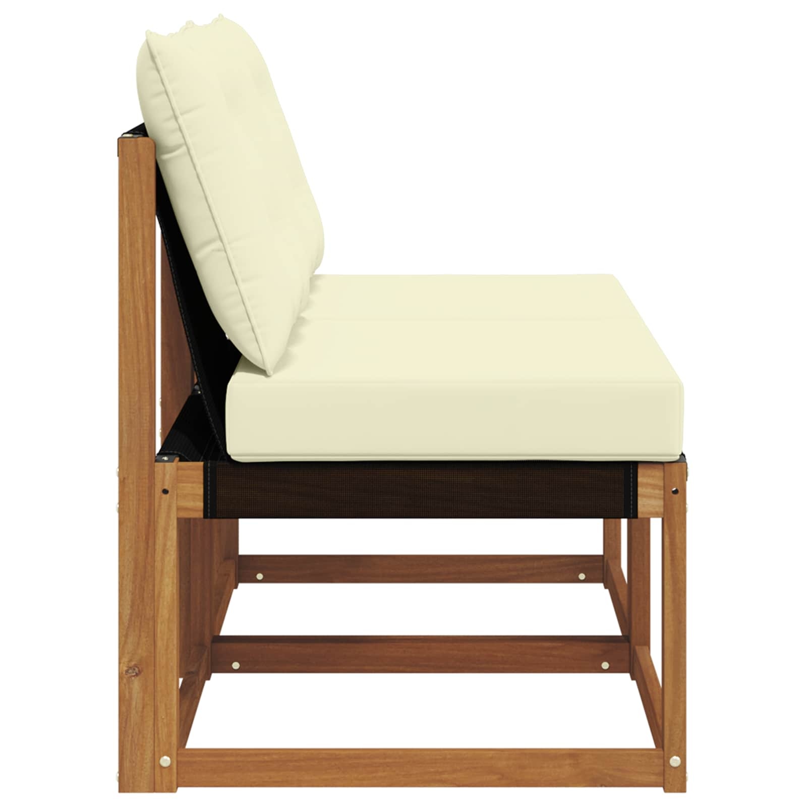 vidaXL 2 st Buitenzitmiddelsofa Massief acaciahout en Textilene Stof