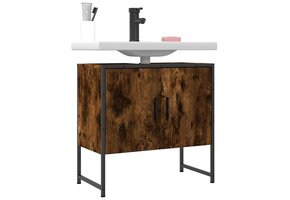 Badkamerkast Bewerkt Hout Gerookt Eiken 60x33x60 cm - 33% Korting