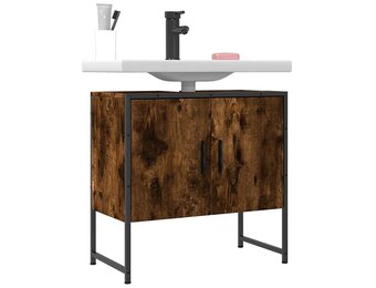 vidaXL Badkamerkast 60x33x60 cm bewerkt hout gerookt eikenkleurig
