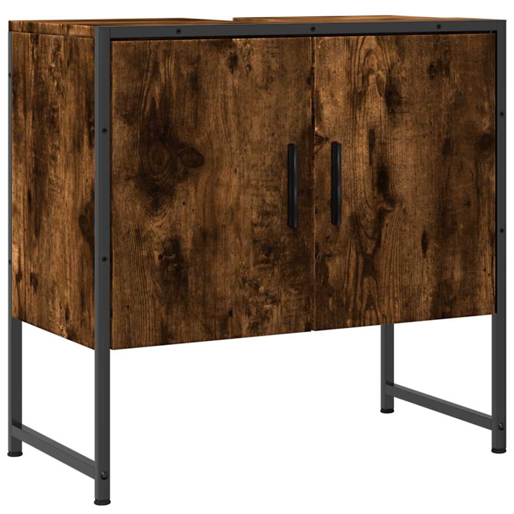 vidaXL Badkamerkast 60x33x60 cm bewerkt hout gerookt eikenkleurig