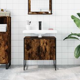 vidaXL Badkamerkast 60x33x60 cm bewerkt hout gerookt eikenkleurig