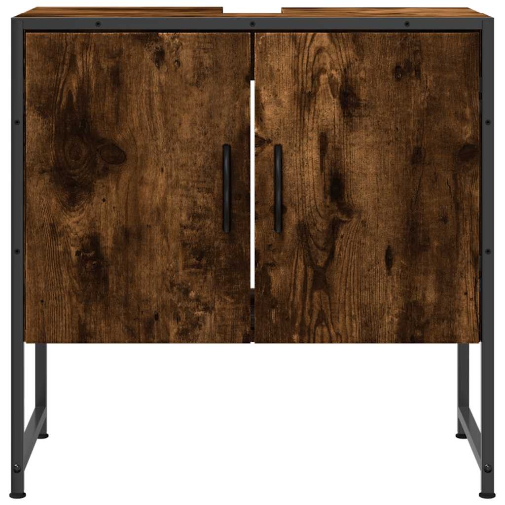 vidaXL Badkamerkast 60x33x60 cm bewerkt hout gerookt eikenkleurig
