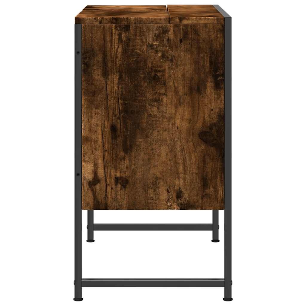vidaXL Badkamerkast 60x33x60 cm bewerkt hout gerookt eikenkleurig