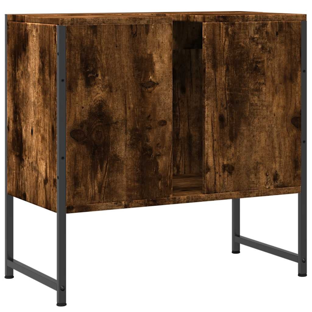 vidaXL Badkamerkast 60x33x60 cm bewerkt hout gerookt eikenkleurig