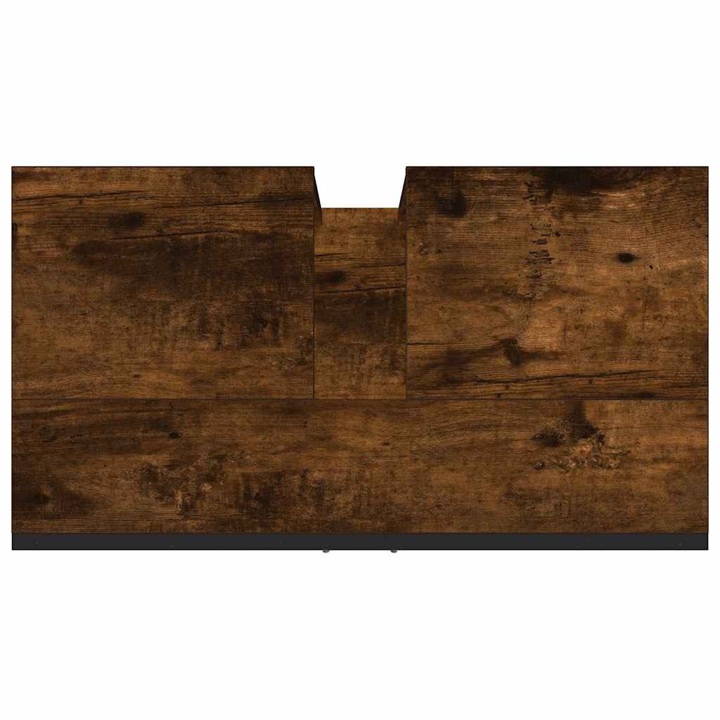 vidaXL Badkamerkast 60x33x60 cm bewerkt hout gerookt eikenkleurig